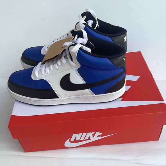 Nike Court Vision Mid Sneaker Shoes Mens 9.5 Blue Black White Athletic New - Picture 3 of 9